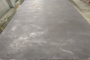 Industrial Grey Patina Zinc (Shabby Chic) sheet with cloudy grey tones and mottled aged surface finish.