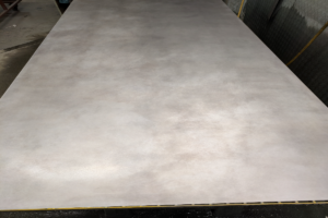 Light patina zinc sheets with subtle cloudy tones during production process