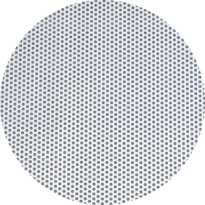 Close-up of perforated aluminium sheet featuring 3mm round holes in a staggered T pattern for ventilation and decorative use